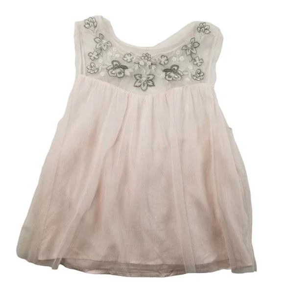 Hollister Babydoll Layered Tank Top Womens M Pink Embroidered Sleeveless Top - Picture 11 of 16